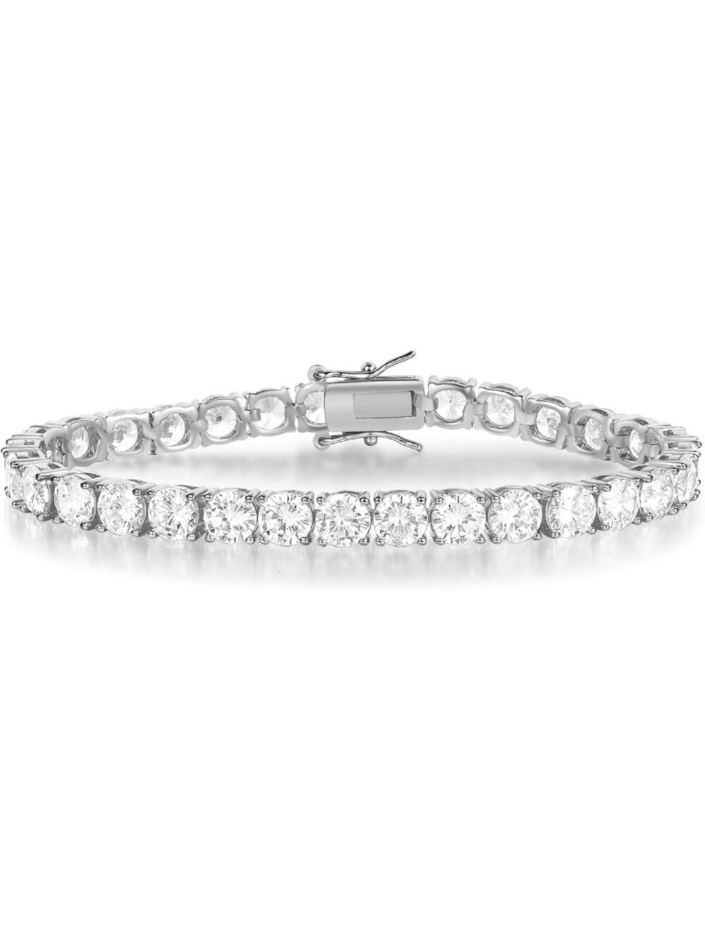 Elegant Gold Plated Tennis Bracelet for Women & Men, 5mm Round Cubic Zirconia